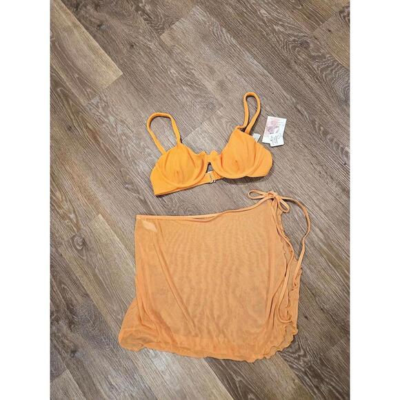 Nwt Jessica Simpson Orange Bikini Top with Cover-Up Size XS/S - Picture 8 of 8
